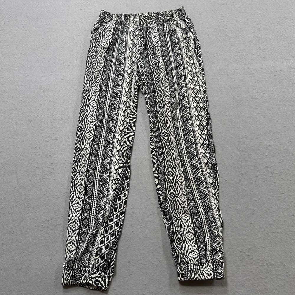 American Eagle Jogger Women's Small Black White Tribal Print Relaxed Fit Summer